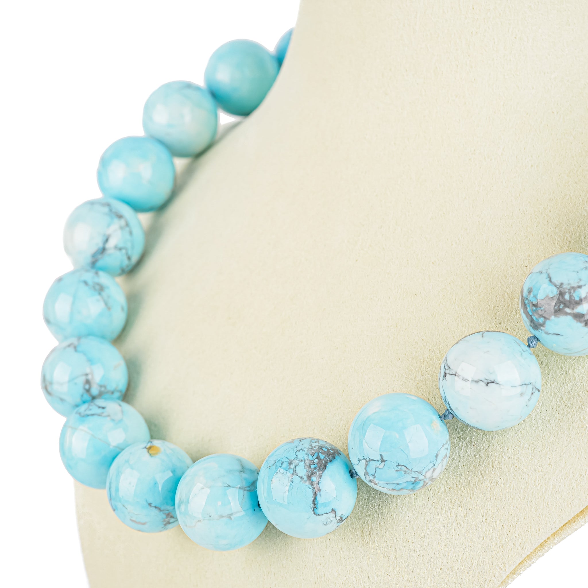 Large 18mm Robins Egg Turquoise Bead Necklace - Handmade Boho Jewelry for Women, Perfect for Casual Wear & Special Occasions