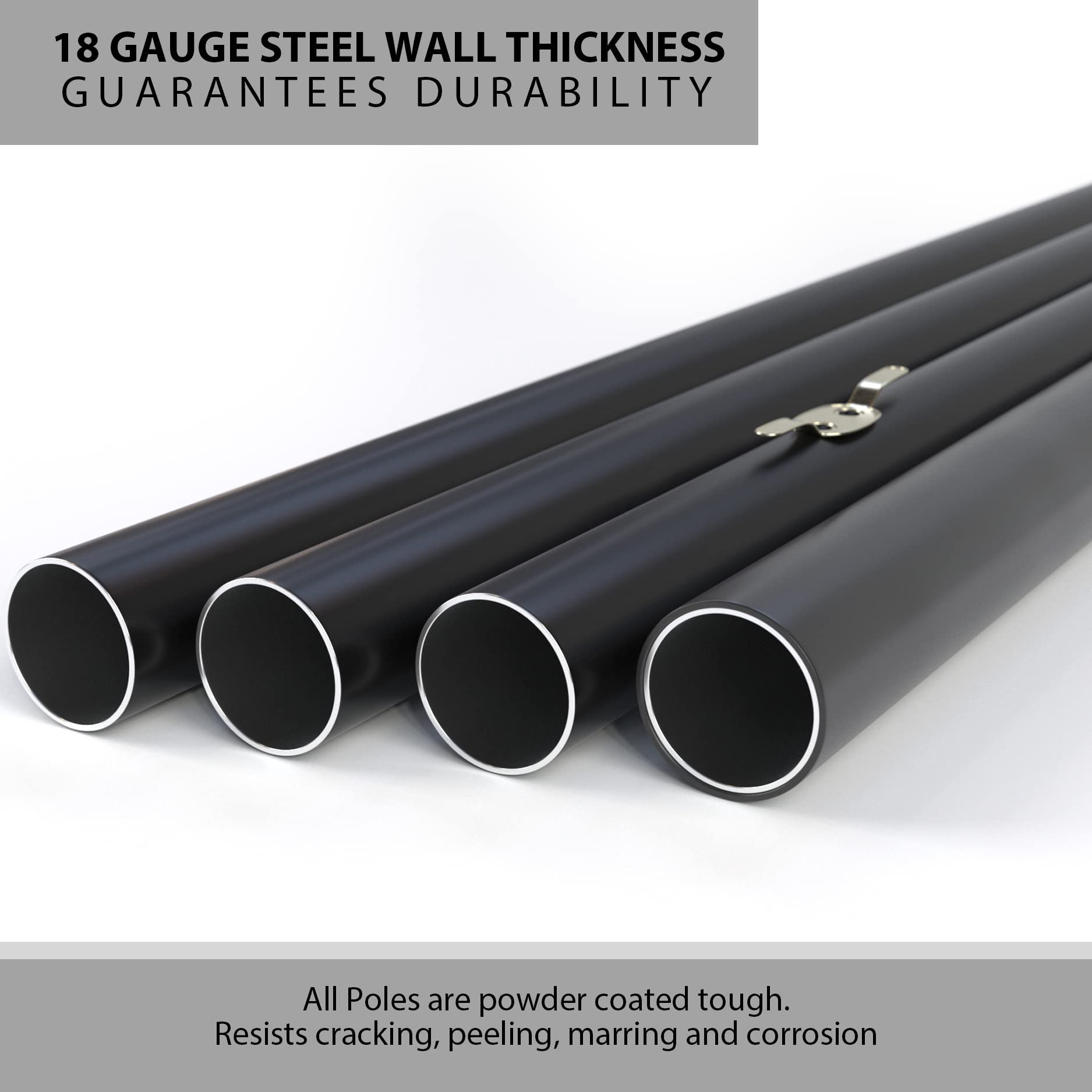 18FT Heavy Duty Flag Pole Kit for Outside – Durable US Steel Flag Poles for Outdoors, In-Ground Installation, All American Pole with 4x6 Embroidered Flag – Perfect for Residential, Commercial & Patriotic Displays – Made in USA by Rushmore
