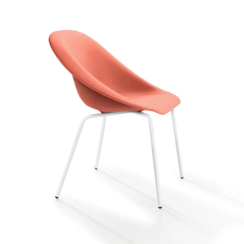 Karim Rashid Hoop Side Chair with Metal Base & Upholstered Seat - Modern Dining Room, Office, or Lounge Furniture for Home & Commercial Spaces