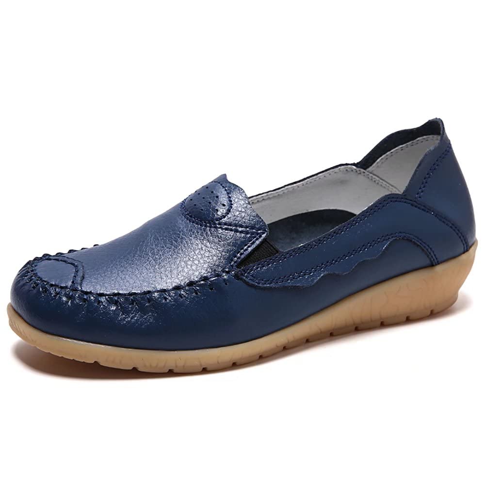 WERWAES Women's Casual Loafers - Classic Lightweight Slip-On Moccasins for Walking | Comfortable Non-Slip Flat Shoes with Round Toe | Perfect for Office, Travel & Everyday Wear