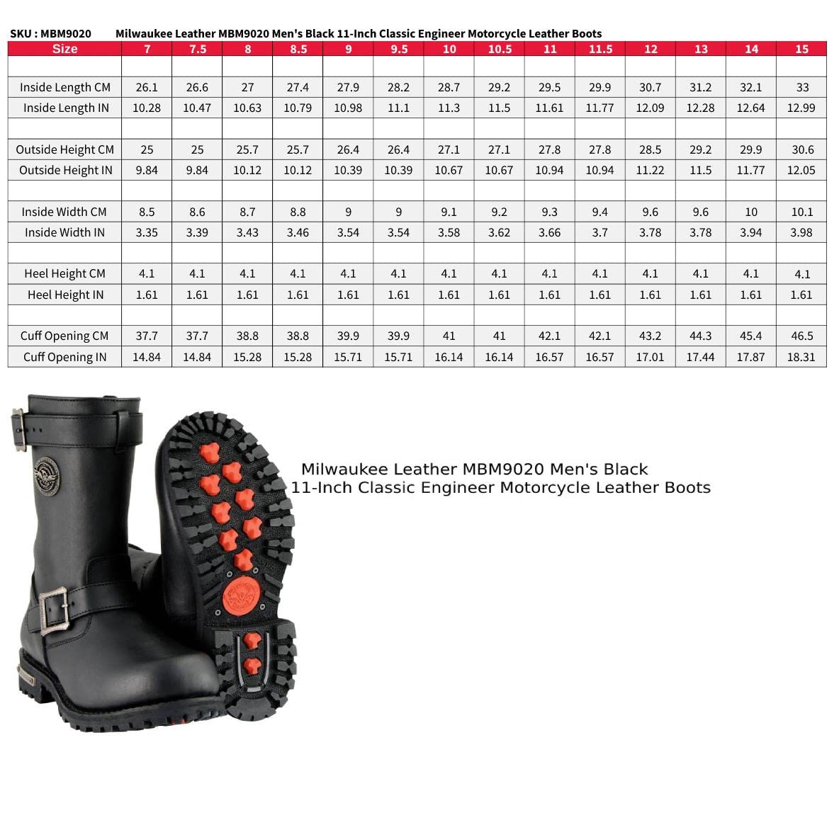 Milwaukee Premium Leather Engineer Motorcycle Boots for Men - Classic Riding Boots Collection - Durable & Comfortable for Long Rides & Cruising