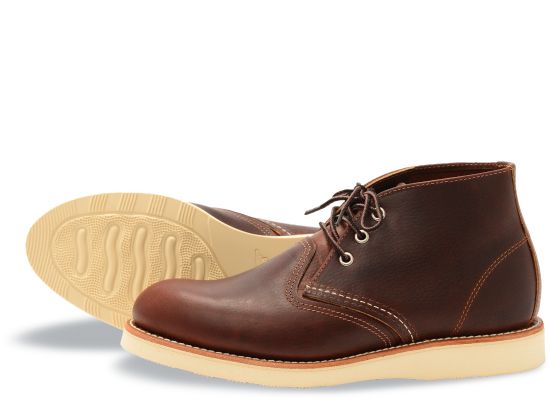 Men's WORK CHUKKA 3141 Leather Boots - Briar Oil Slick Finish - Durable & Comfortable for Work, Casual Wear & Outdoor Activities