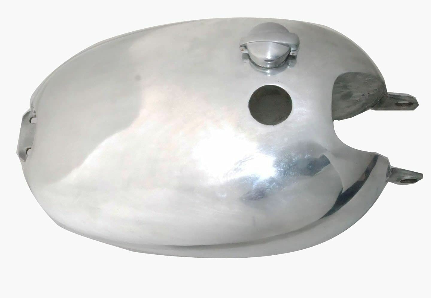 Vincent Hrd Black Shadow Steel Chrome Petrol Fuel Tank with 2.5'' Monza Cap - Motorcycle Gas Tank Replacement for Harley, Custom Bike Builds & Restoration Projects