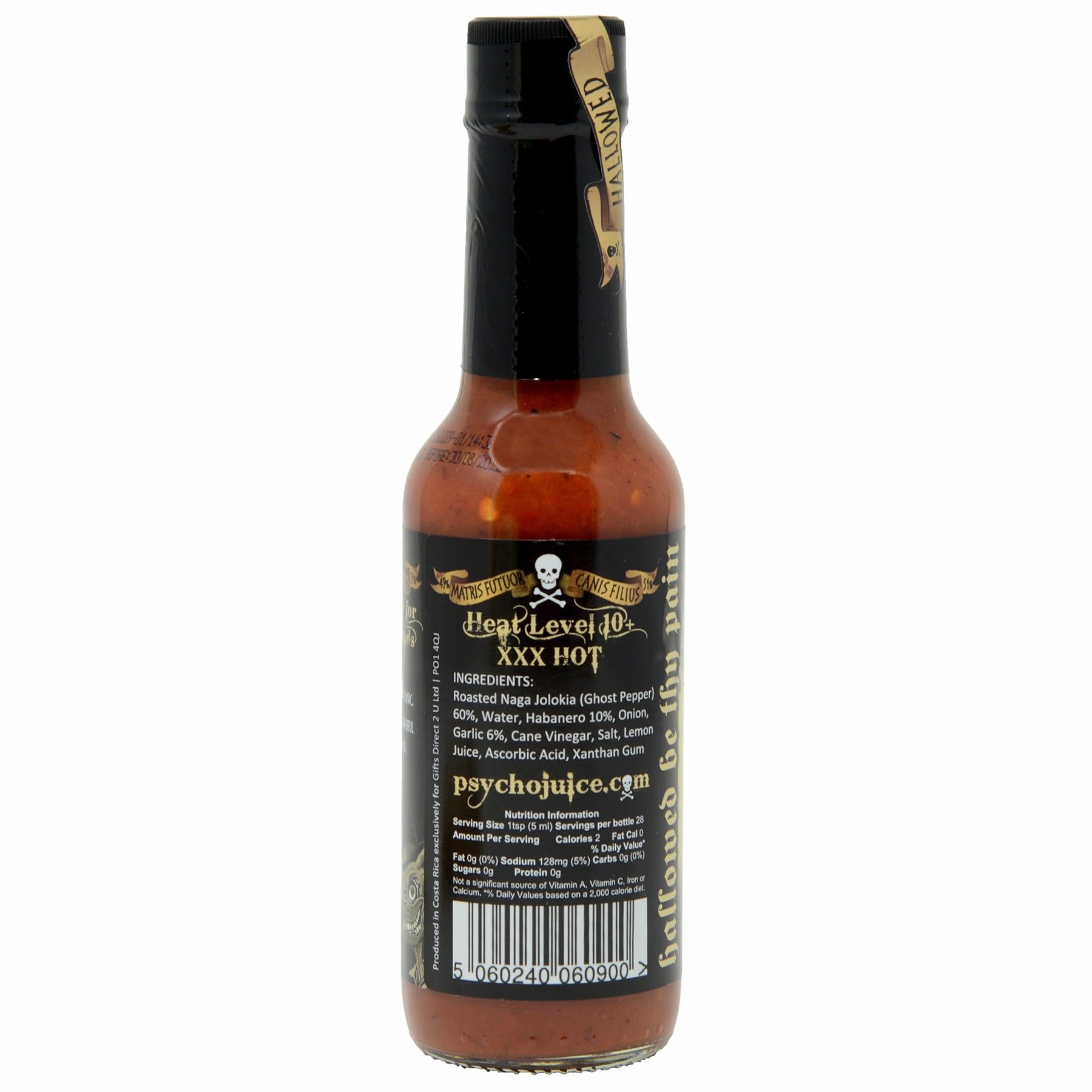 Psycho Juice Hot Chili Sauce with Roasted Garlic & Ghost Pepper - Spicy Condiment for Tacos, Wings, Burgers & More
