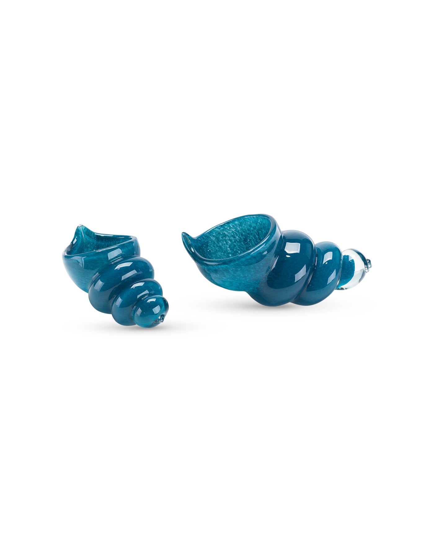 Ariel Shells (Set of 2) - Blue Ceramic Decorative Seashells for Beach Themed Home Decor, Bathroom, or Coastal Wedding Centerpieces