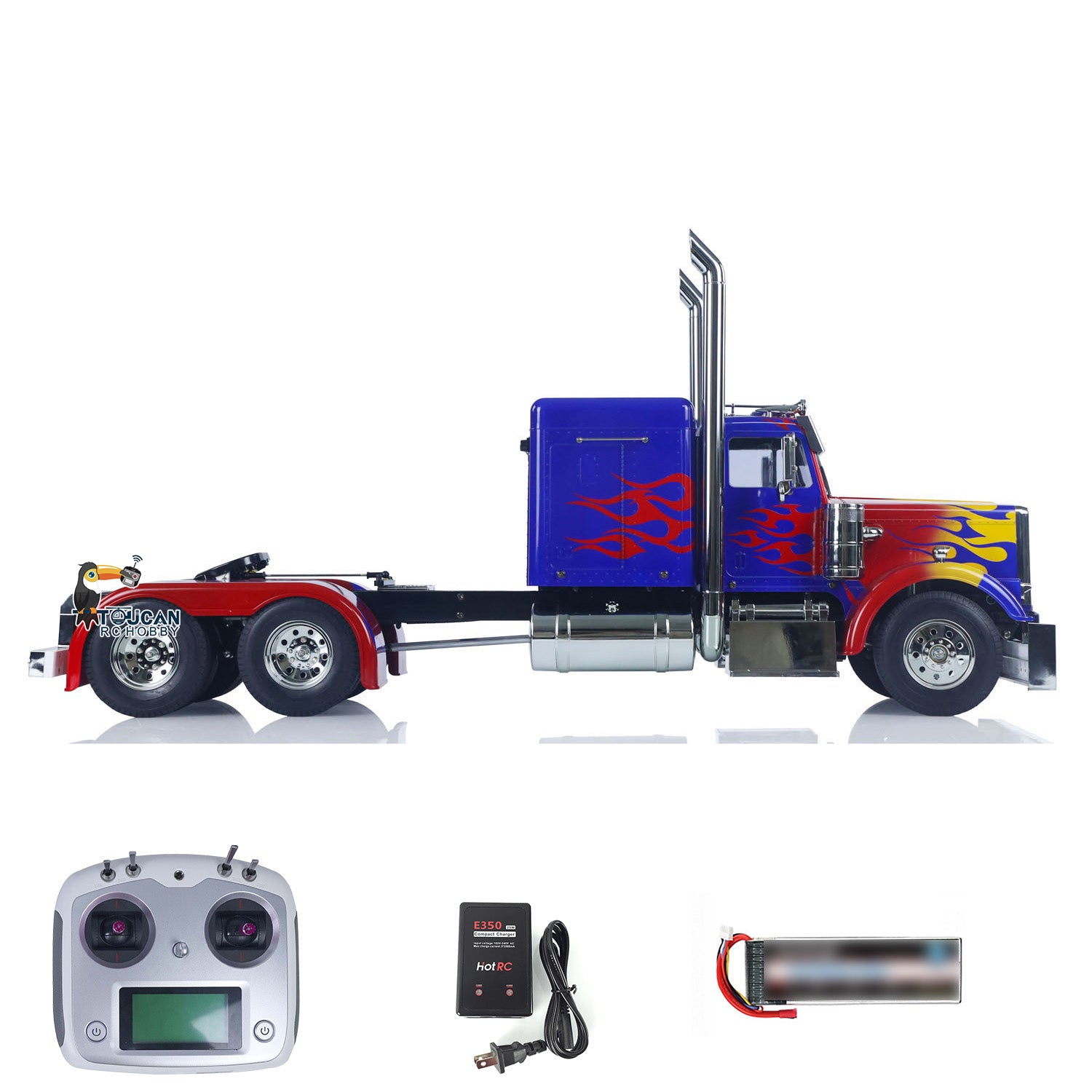 TAMIYA 1/14 Scale 6x4 RC Tractor Truck Model Kit 56344 - Remote Control Car with Assembled Painted Body, LED Lights, ESC, Servo, Smoke Unit & Sound System - Perfect for RC Hobbyists and Truck Enthusiasts