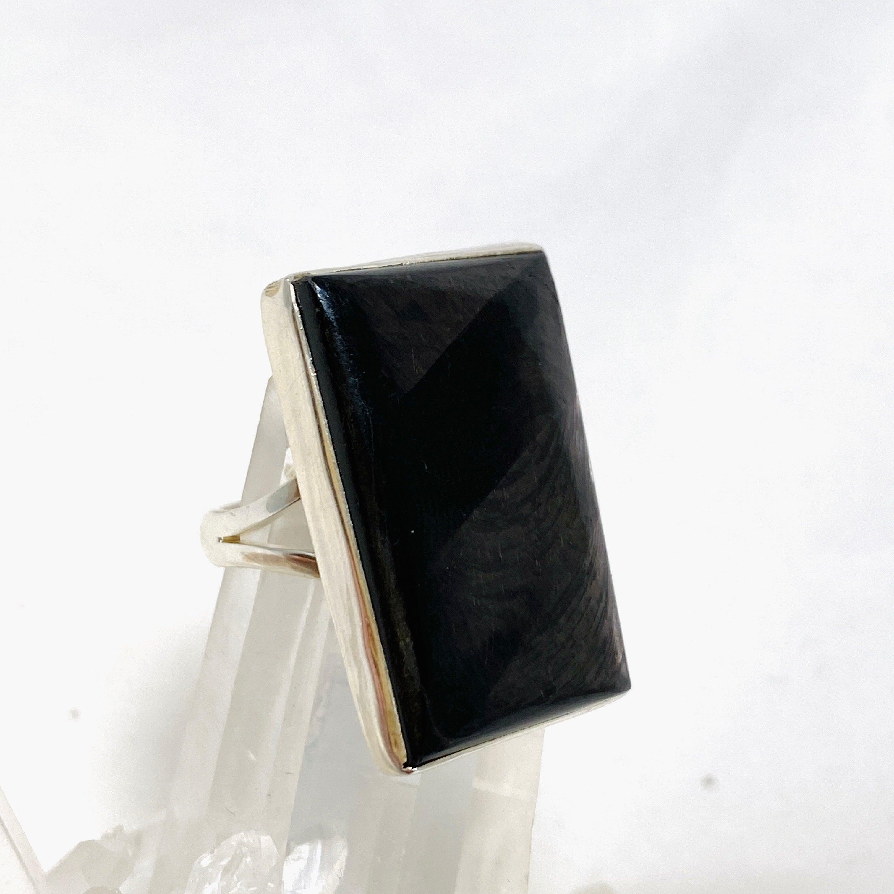 Hypersthene Rectangle Split Band Ring - Size 7 Sterling Silver Women's Jewelry KRGJ3153 | Elegant Gift for Birthday, Anniversary & Special Occasions