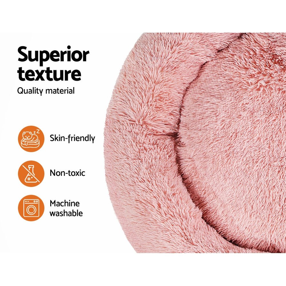 Premium Extra Large Dog Bed for Large Dogs & Cats - 110cm Orthopedic Pet Bed with Soft Plush Fabric (Pink) - Perfect for Living Room, Bedroom & Pet Crate Comfort