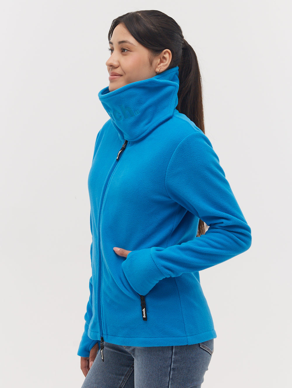 Women's Funnel Neck Microfleece Zip-Up Jacket - Soft Warm Winter Pullover for Outdoor Activities & Casual Wear