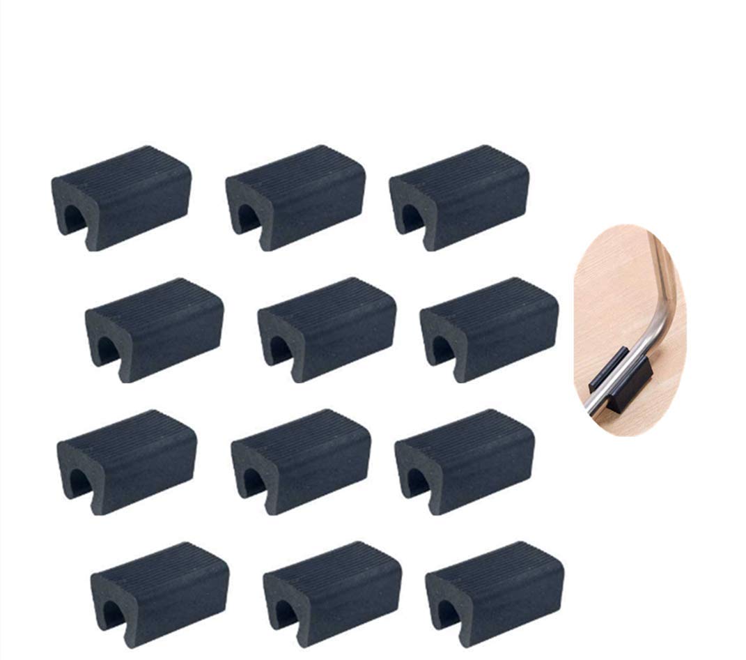 Non-Slip Black Plastic Furniture Leg Protectors - Rectangle Chair Foot Tips (30 Pack) for 10-11mm Diameter Legs - Protect Floors & Reduce Noise for Chairs, Tables & Office Furniture