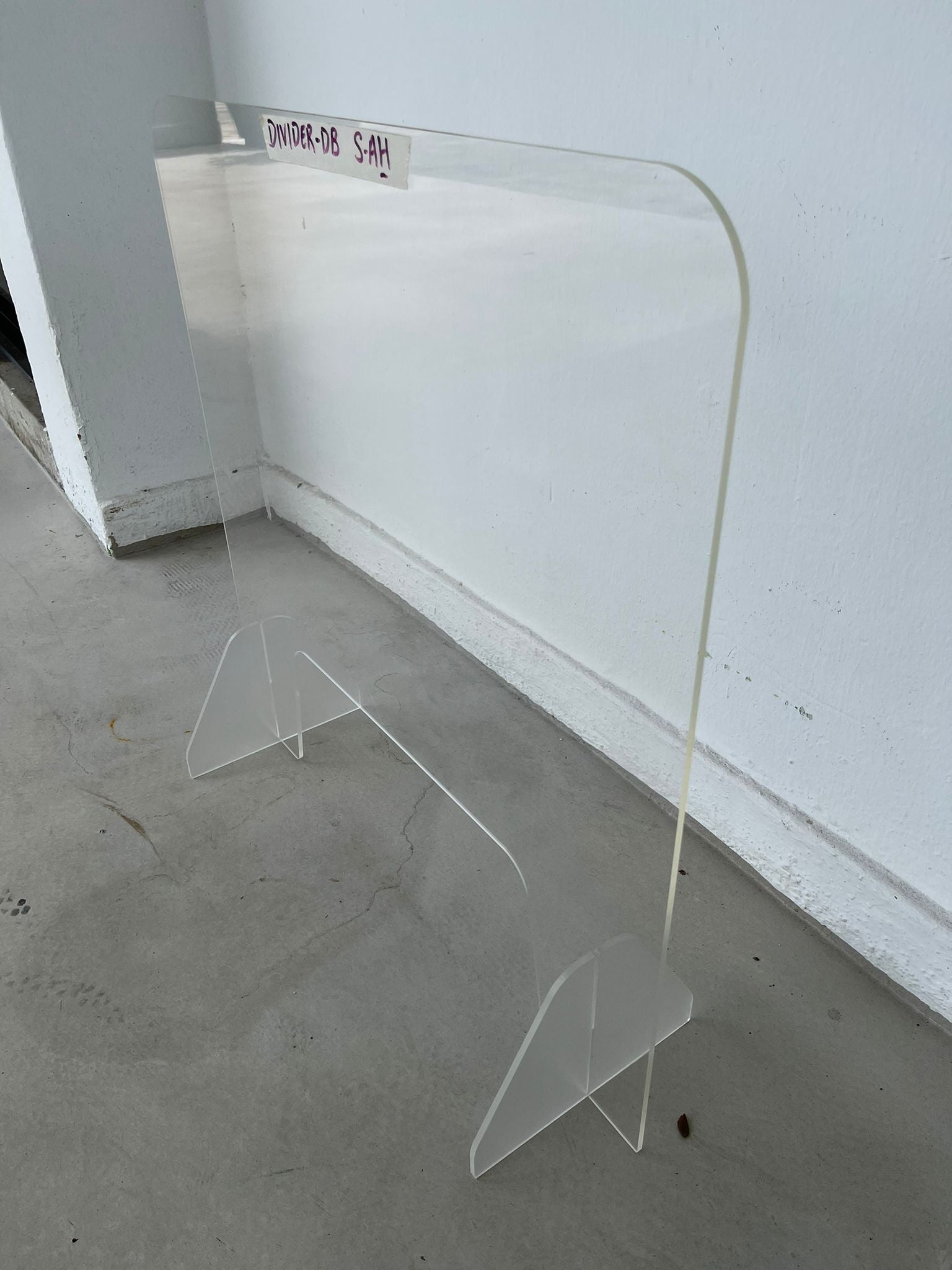 Clear Acrylic Divider Panel - Droplet Baffle Design for Office Desks & Workspaces | DIVIDER DB | Perfect for Social Distancing and Workspace Organization