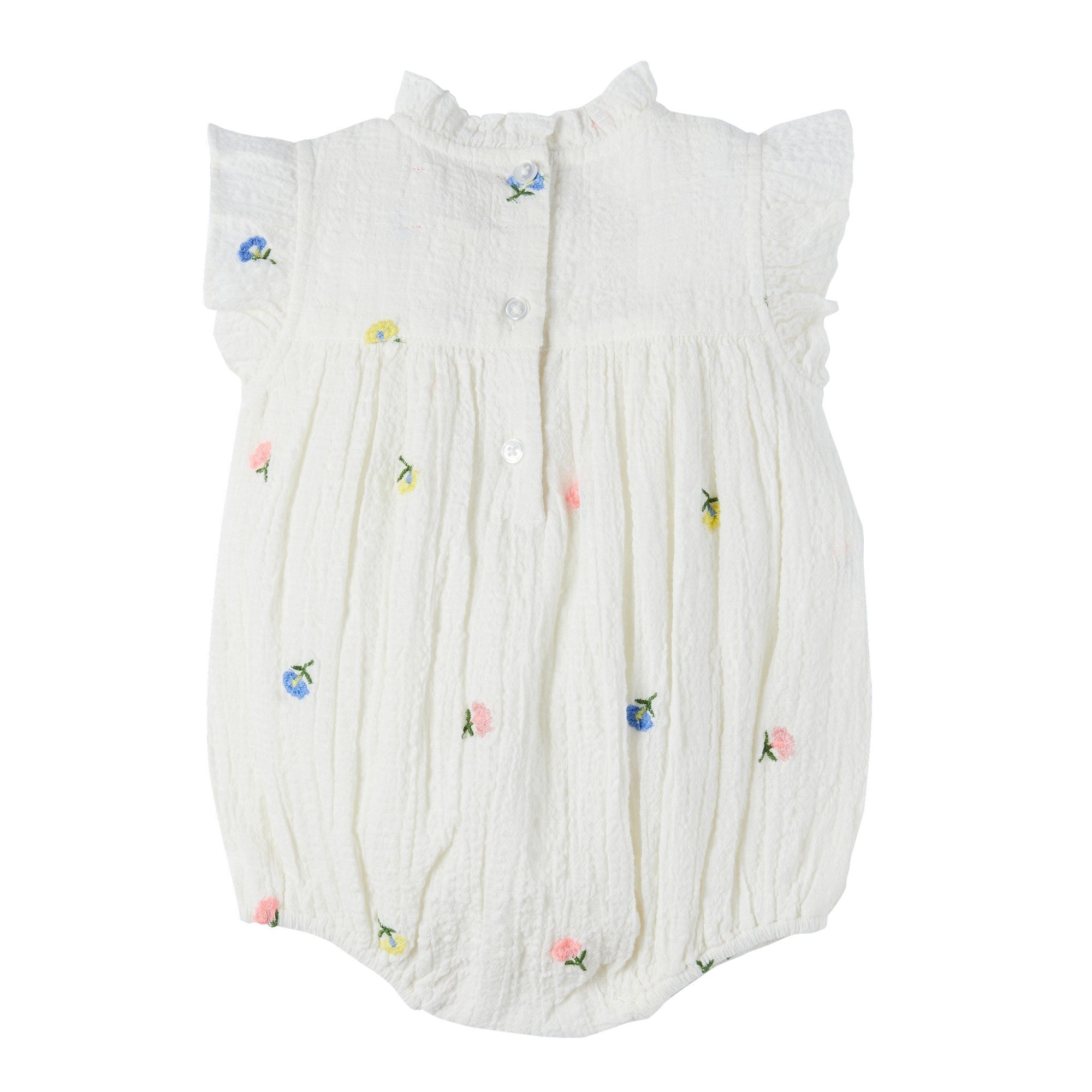 Bonheur du Jour Paris Bora Girl Baby Overall - White | Stylish & Comfortable Infant Romper for Everyday Wear, Playdates & Photo Shoots