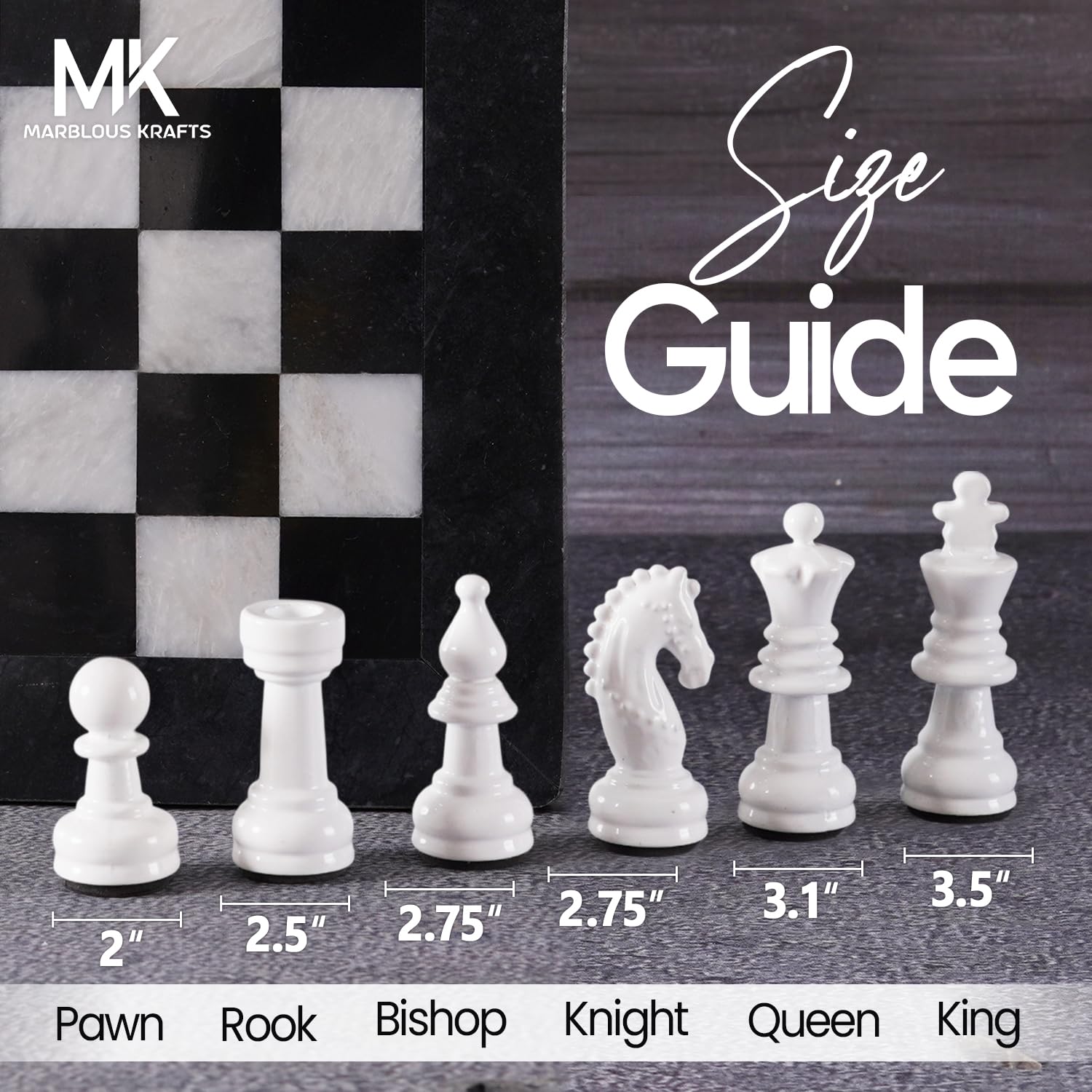 Premium 15-Inch Black & White Chess Set with Marble Board, 32 Metallic Chess Pieces & 2 Extra Queens - Classic 2-Player Strategy Board Game for Adults | Perfect for Home Decor, Office, Gifts & Family Game Nights