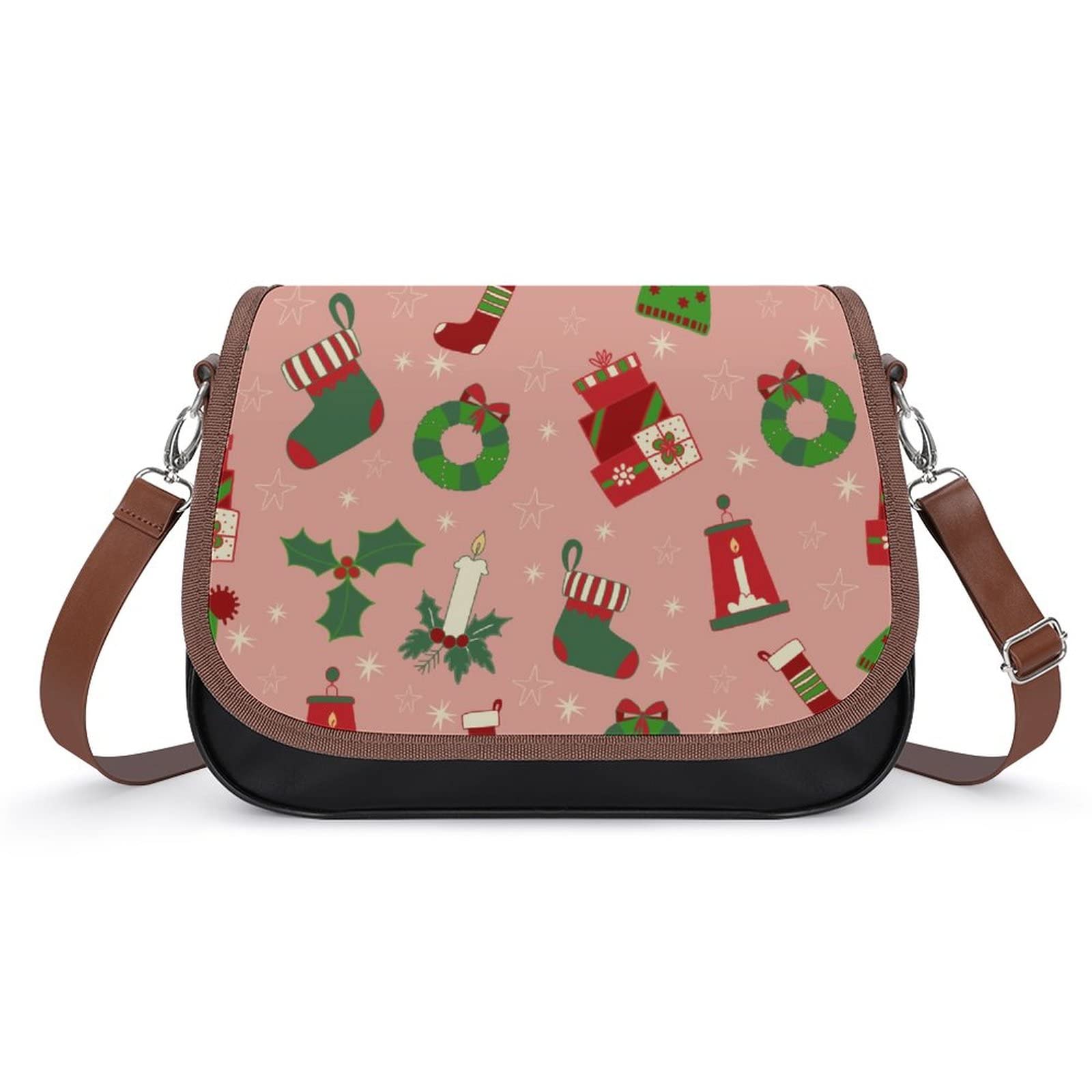 Stylish Women's Crossbody Shoulder Bag - Genuine Leather Classic City Satchel Hobo Handbag in Pink & Green for Christmas Gifts | Perfect for Work, Travel & Everyday Use