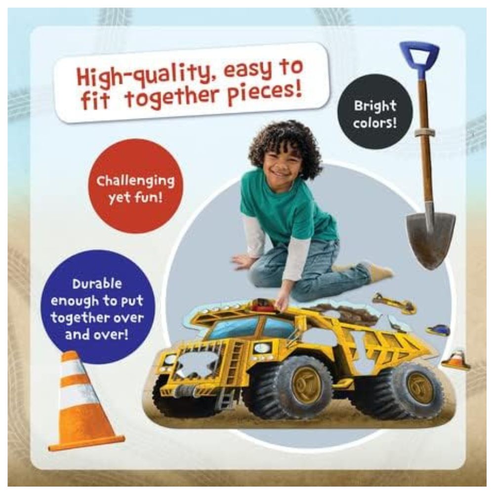 Peaceable Kingdom Shiny Dump Truck Floor Puzzle - 24-Piece Educational Toy for Kids Ages 3-5 | Fun Construction Theme for Playrooms & Preschool Learning