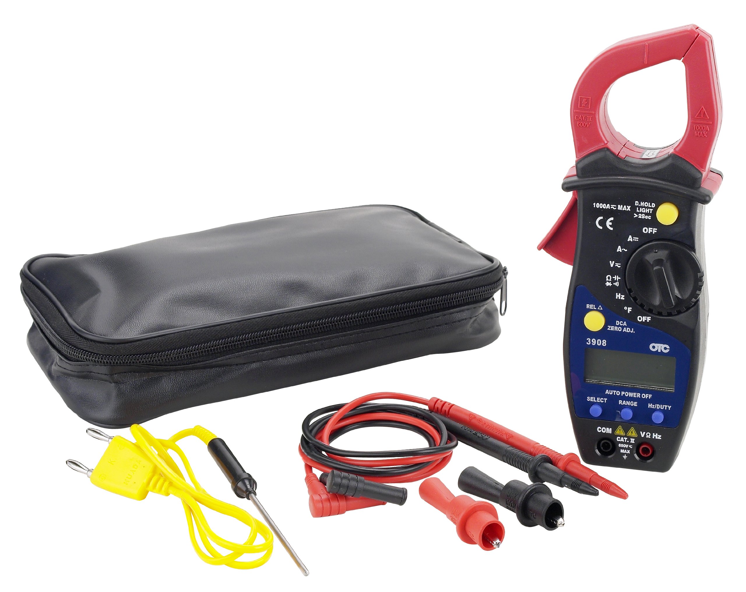 OTC 3908 Digital AMP Clamp Multimeter Kit - Professional Electrical Testing Tool for AC/DC Current Measurement (Black) - Perfect for Electricians, HVAC Technicians and DIY Home Electrical Projects