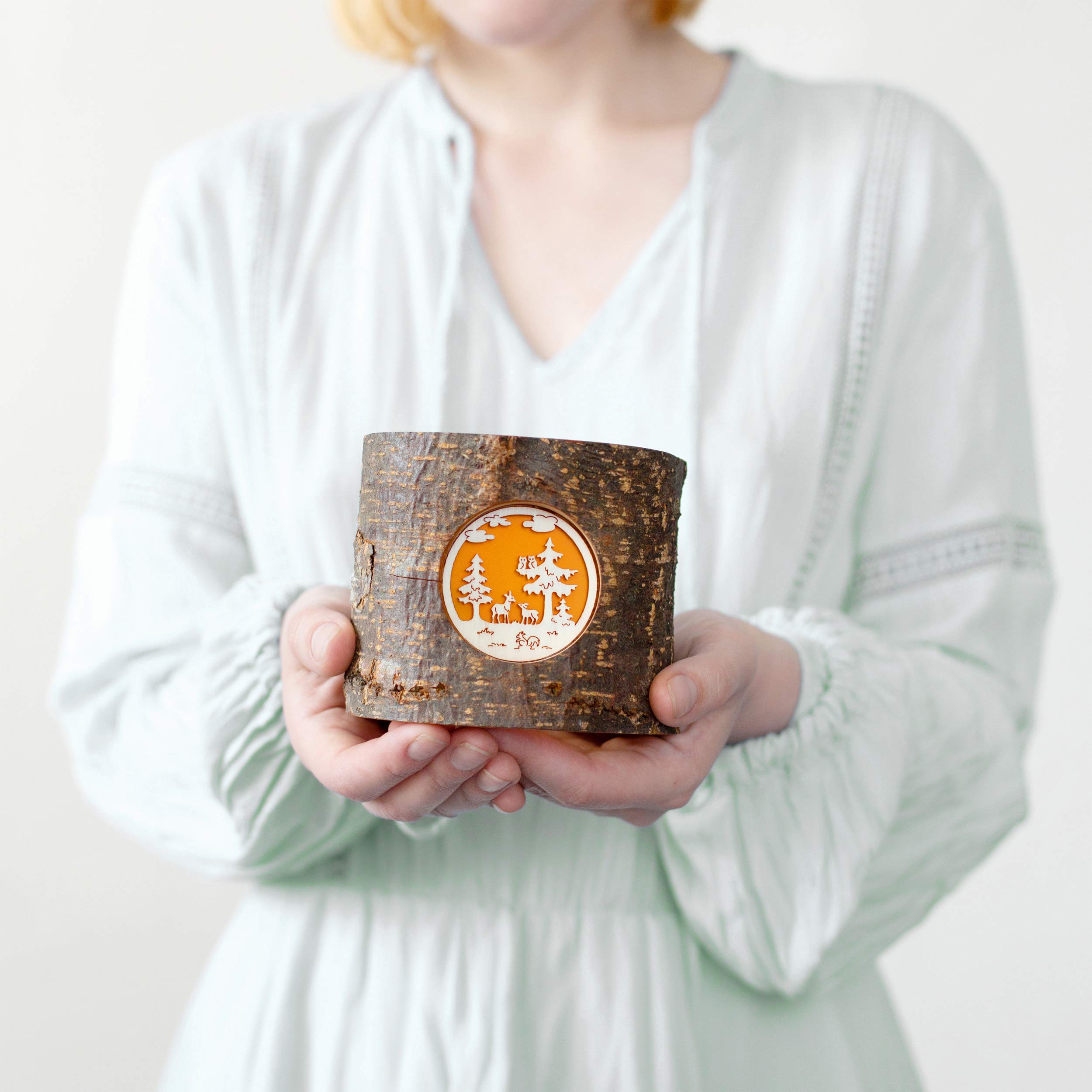 Handmade Wooden Tealight Candle Holder - Rustic Christmas Decor for Home, Gifts for Women, Mum & Grandma - Perfect for Holiday Tablescapes, Cozy Winter Nights & Festive Home Decor