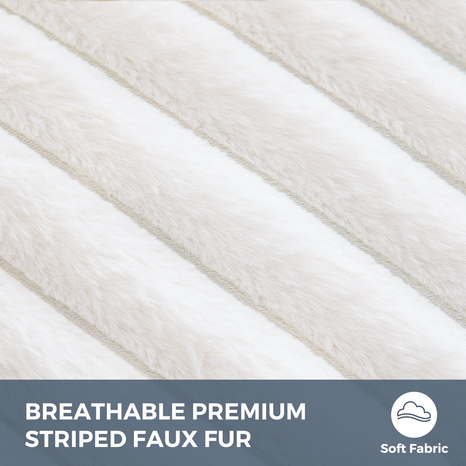 MAXYOYO Giant Bean Bag Chair Bed - Striped Faux Fur Convertible Sofa Bed for Adults & Kids, Beige - Perfect for Living Room, Bedroom, Dorm & Game Room Relaxation