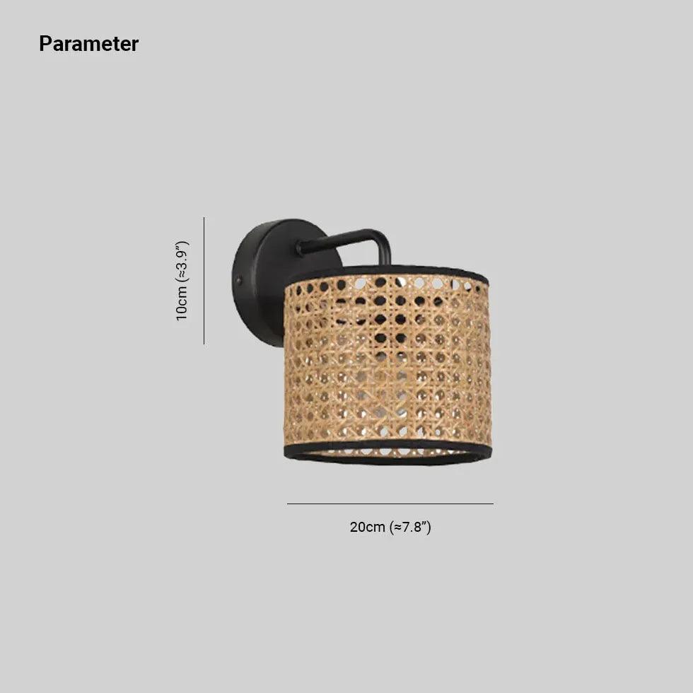 Black Rattan Wall Lights for Bedroom - Boho Chic Lighting Fixtures for Bedside, Living Room, and Patio Decor