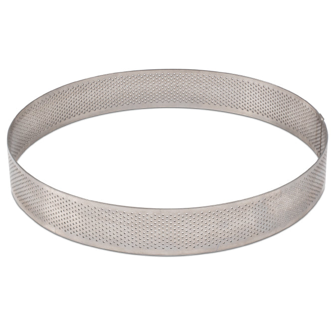 Pavoni Crostate Micro Perforated Ring - 1.3 Inch Height Stainless Steel Baking Mold for Perfect Pastry Crusts | Ideal for Tarts, Quiches & Pies