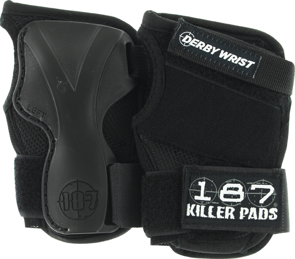 187 Derby Wrist Guard - Black Protective Gear for Roller Skating, Skateboarding & Inline Skating - Comfortable & Durable Wrist Support for Adults & Youth