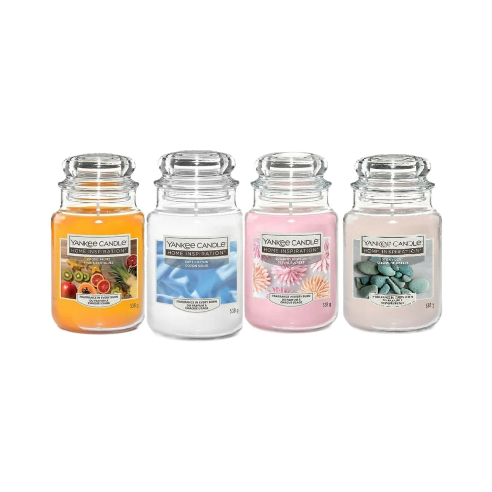 4-Pack Scented Soy Candles (4 x 340g) - Long Lasting Aromatherapy Candles for Home, Relaxation & Romantic Ambiance