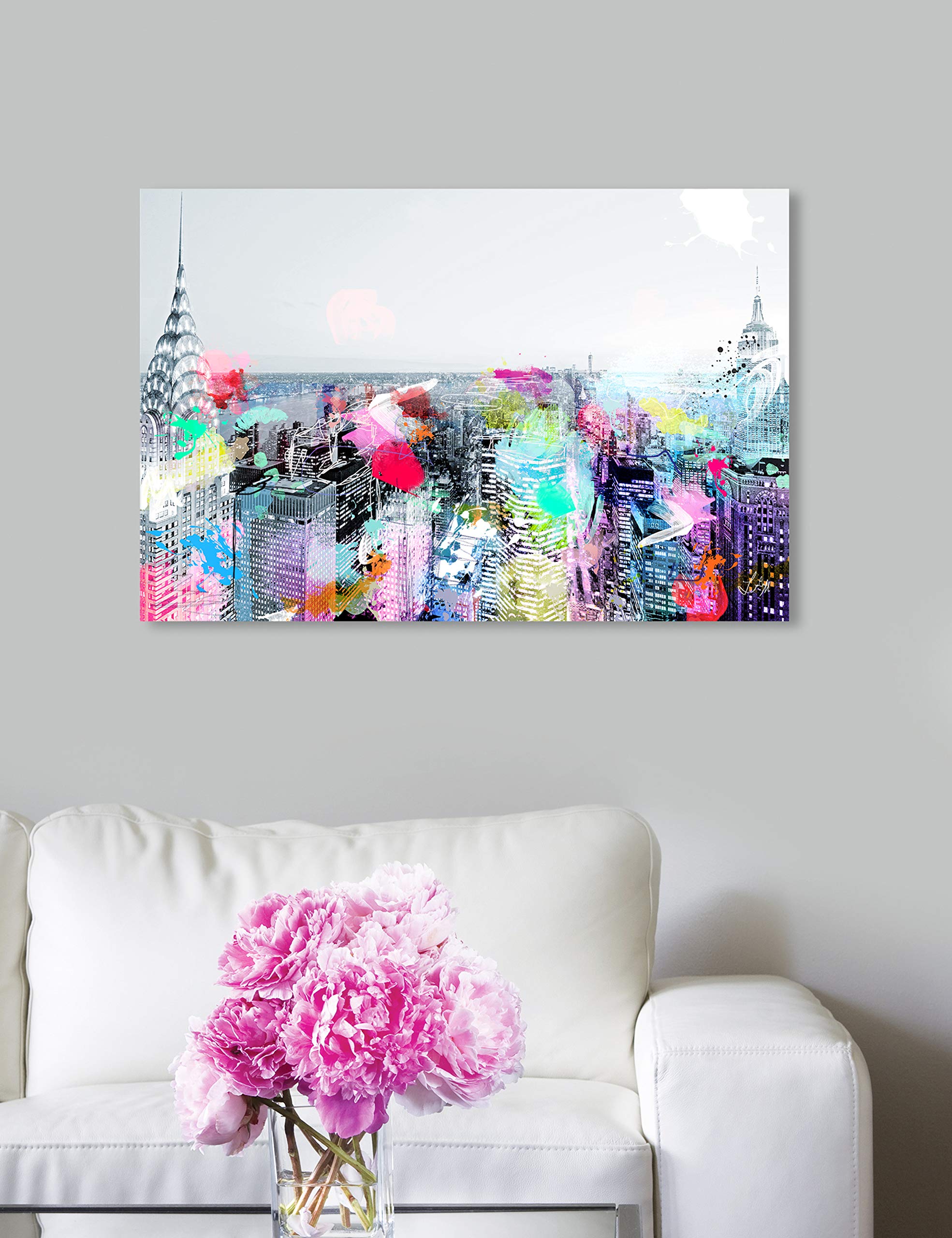 Under The City Lights Wall Art Canvas Prints - Modern Urban Skylines Decor for Living Room, Bedroom & Office | Cities and Skylines Painting Home Decor