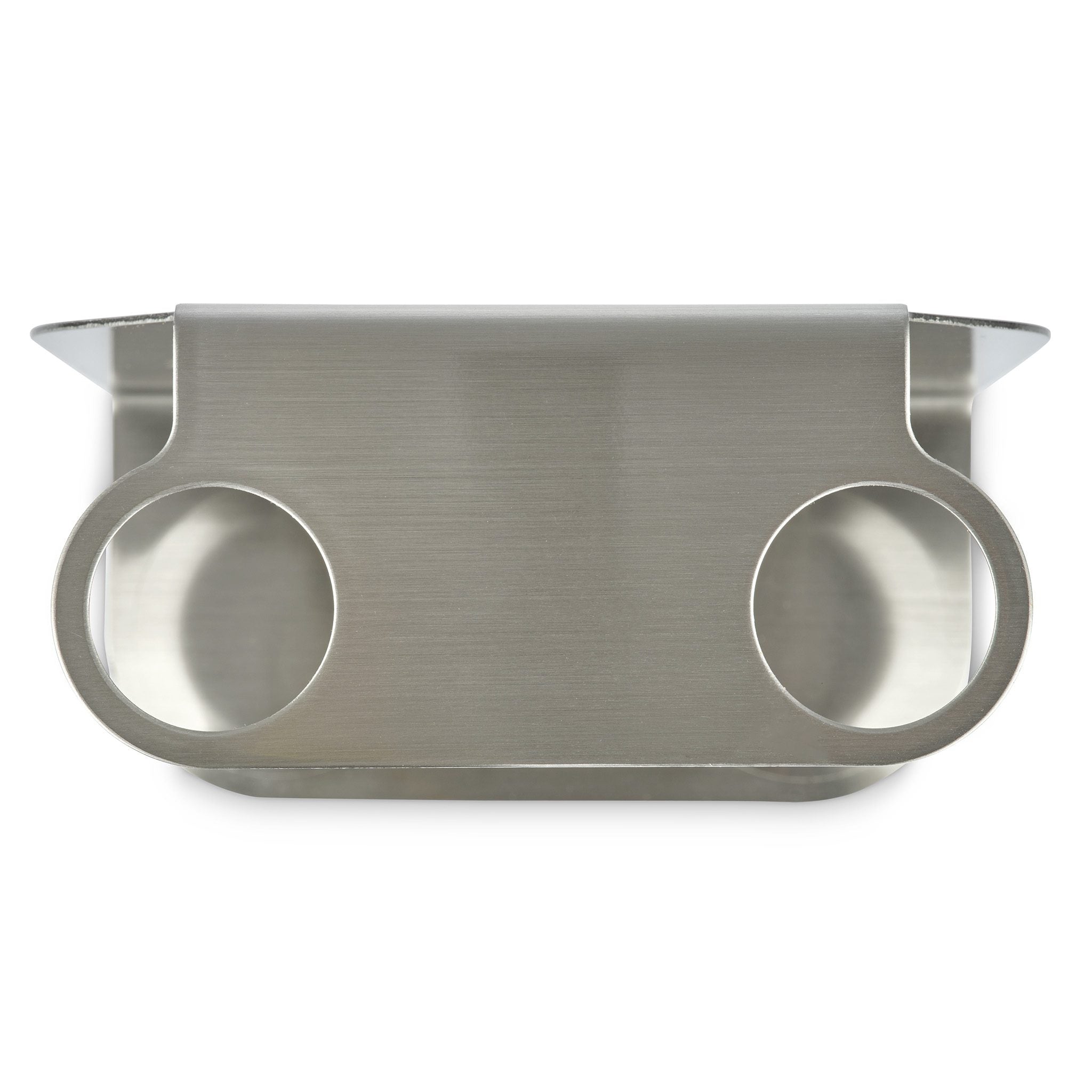 Dual Soap Dispenser Holder - Brushed Steel Bathroom Organizer for Countertop | Modern Soap Pump Stand for Kitchen & Bathroom Sink | Space Saving Design for Home & Office Use