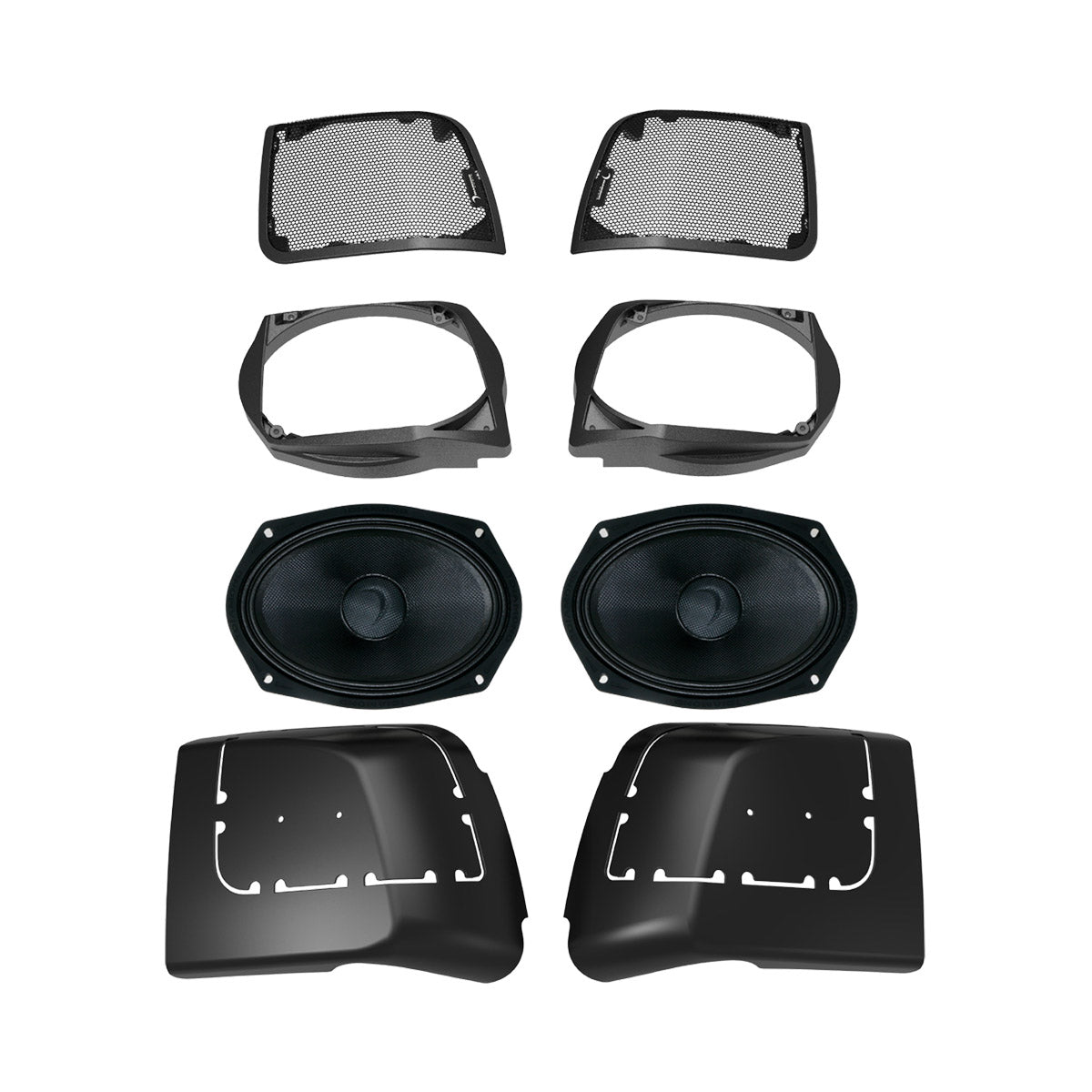 2014-2023 Harley Davidson® Cut In Lid Kit with MS69NEO 4Ω Speakers - Premium Motorcycle Audio Upgrade for Touring & Road Glide Models - Perfect for Long Rides & Highway Cruising