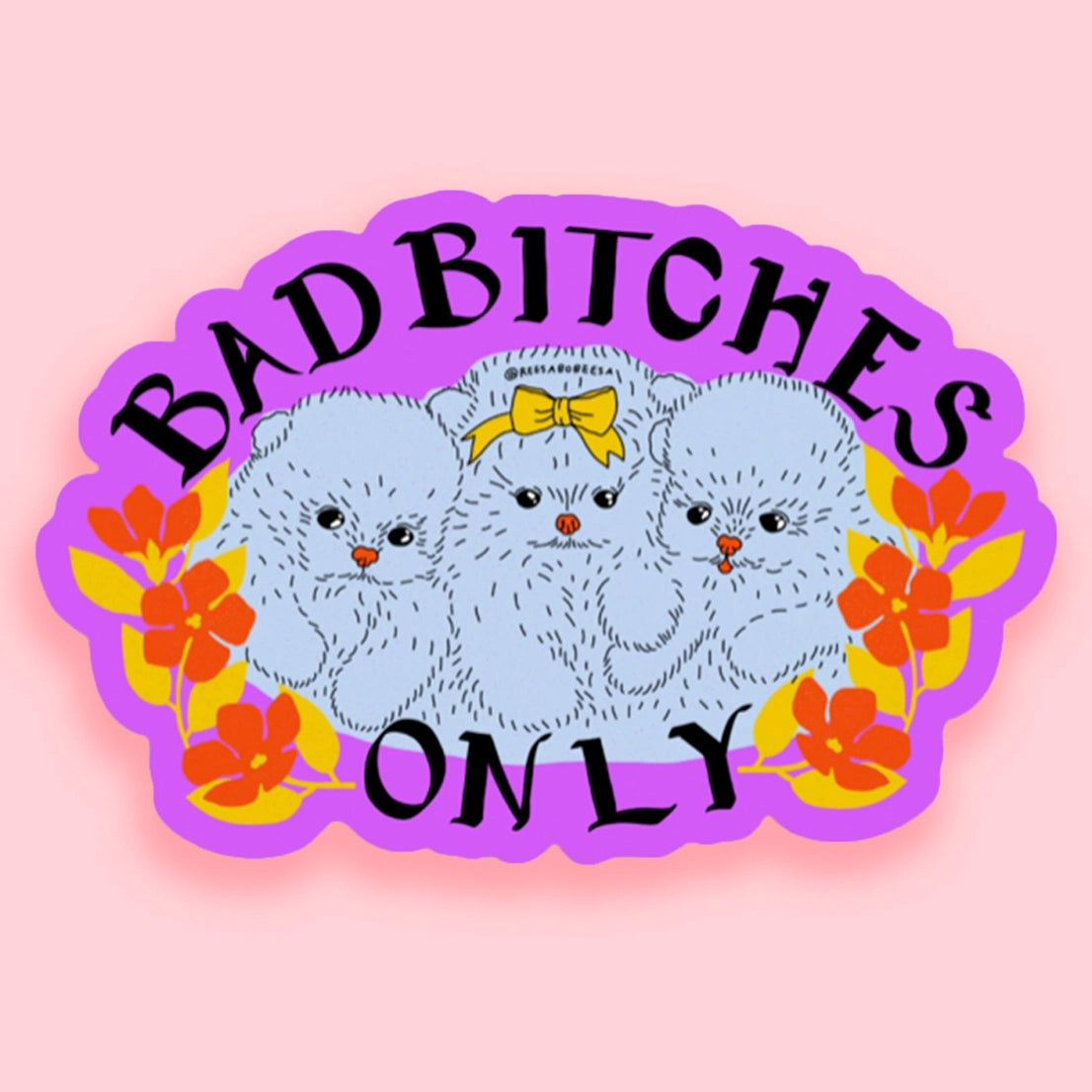 Bad Bitches Only Sticker - Waterproof Vinyl Decal for Laptops, Journals & Water Bottles (3 Pack) - Perfect for Laptop Decoration, DIY Crafts & Personalizing Accessories