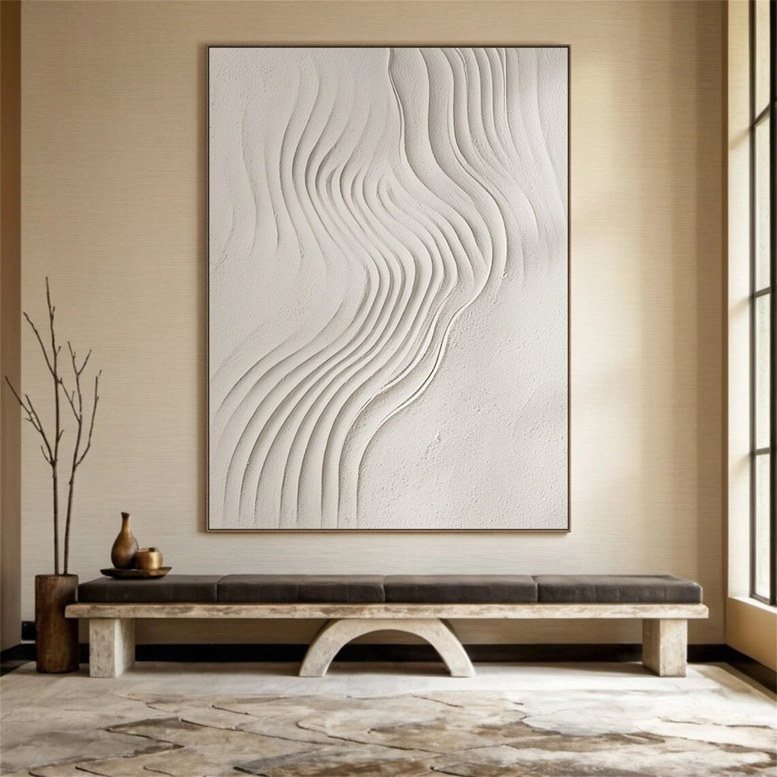 Beige & Brown Abstract Wall Art Print #BB090 - Modern Home Decor for Living Room, Bedroom & Office