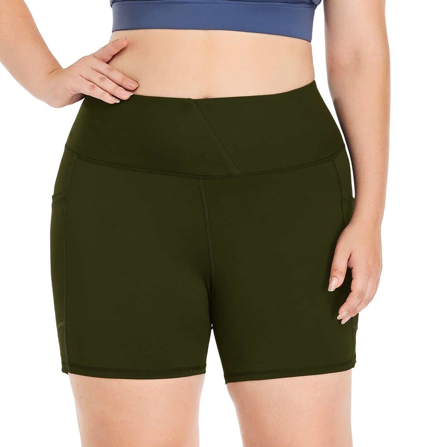 ZERDOCEAN Women's Plus Size High Waist Biker Shorts - 8
