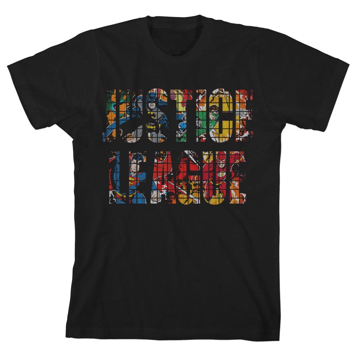 Justice League Black T-Shirt for Toddler to Youth Boys - Superhero Graphic Tee for Playdates, School & Everyday Wear