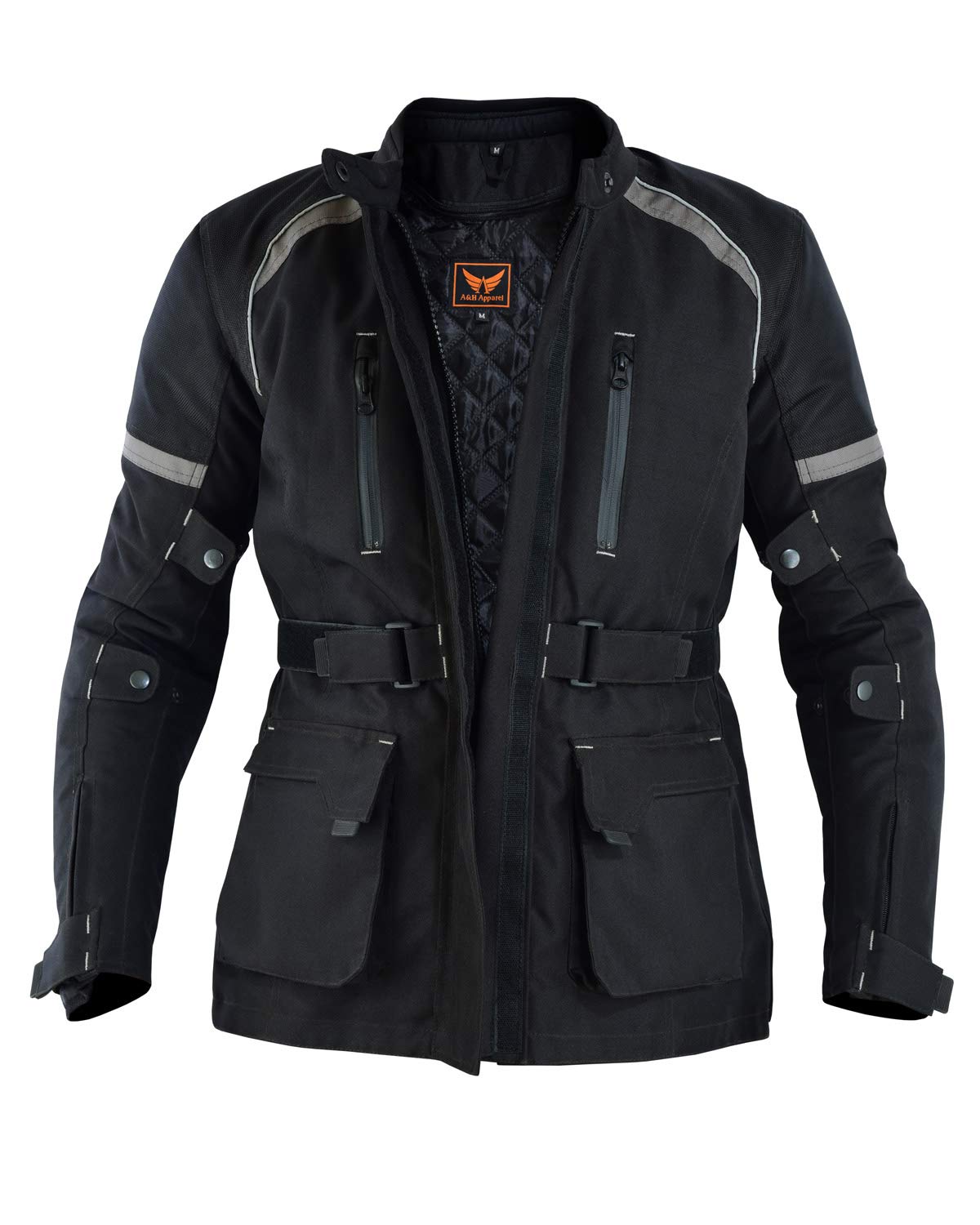 A&H Apparel Men's All-Season Motorcycle Jacket with CE Approved Armor - Waterproof Windproof Riding Gear for Touring & Commuting - Perfect for Harley, Cruiser & Adventure Bikes