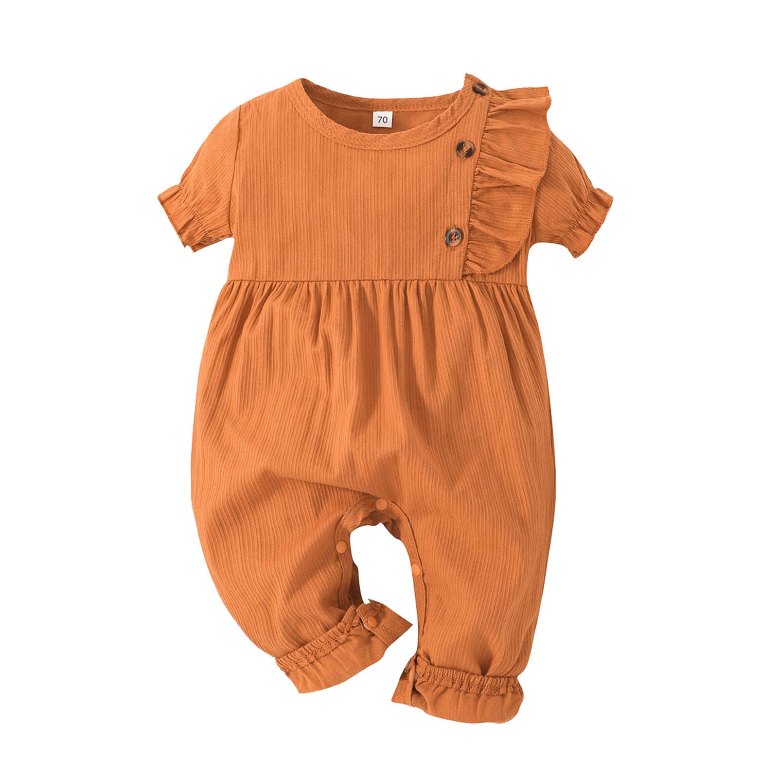 Baby Girls Floral Romper Jumpsuit - Ruffled Halter Bodysuit for Infants | Soft & Comfortable Outfit for Playtime, Photos & Special Occasions
