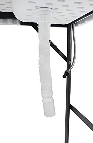 Stromberg's Portable Outdoor Folding Fish & Game Cleaning Table with Sink - Heavy Duty Stainless Steel Faucet, Upgraded Drainage Hose, White | Perfect for Camping, Hunting, Fishing & Backyard Prep
