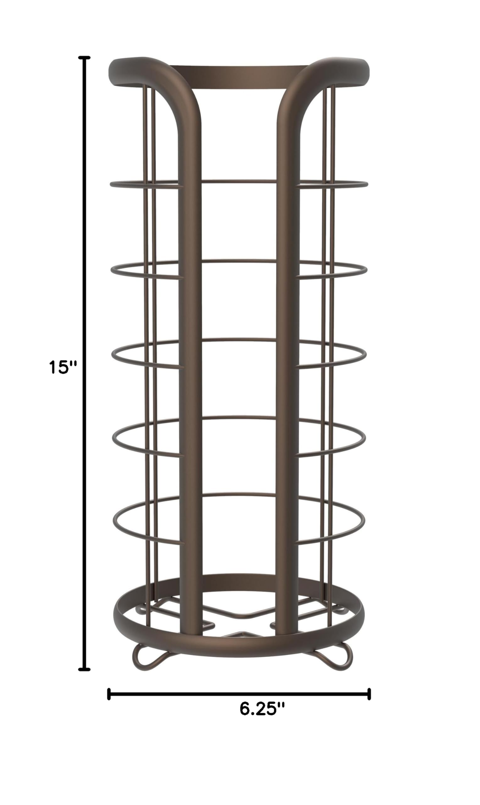 BROOKSTONE Bronze Toilet Paper Holder Stand - Modern Freestanding Bathroom Tissue Organizer with Minimalist Design | Holds Mega Rolls | Perfect for Small Bathrooms, Powder Rooms & RV Toilets