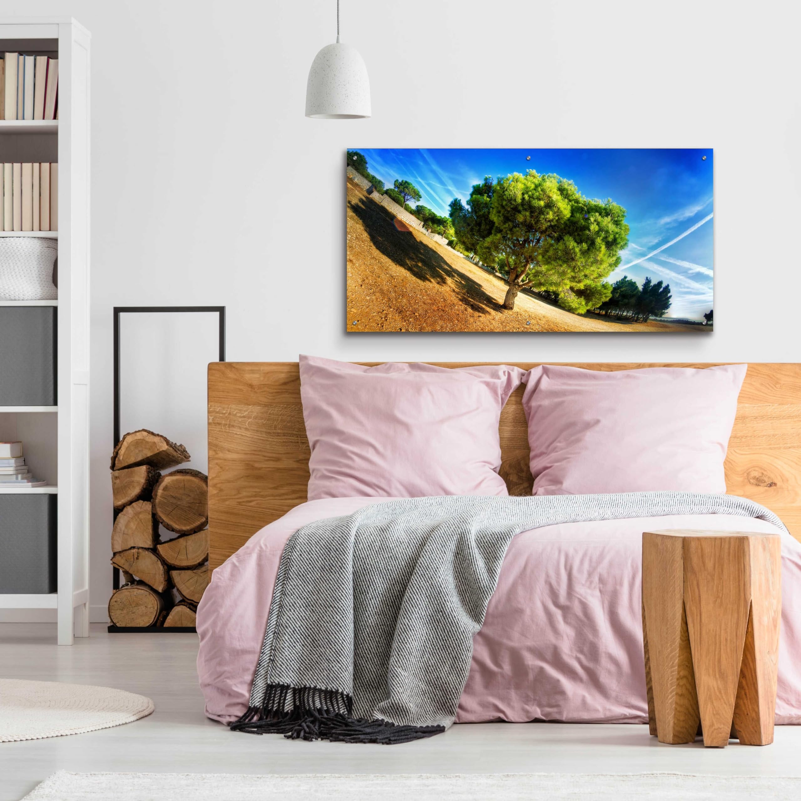 Epic Art 'Summer Tree' by Sebastien Lory - 48x24 Inch Acrylic Glass Wall Painting - Modern Home Decor for Living Room, Bedroom & Office