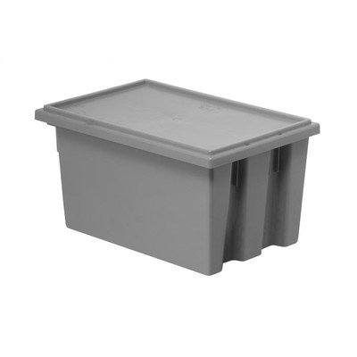 Stackable Nesting Storage Tote Lids - 6 Piece Set for SNT190/5 Organizer Bins | Durable Gray Plastic Lids | Perfect for Home, Garage & Office Organization