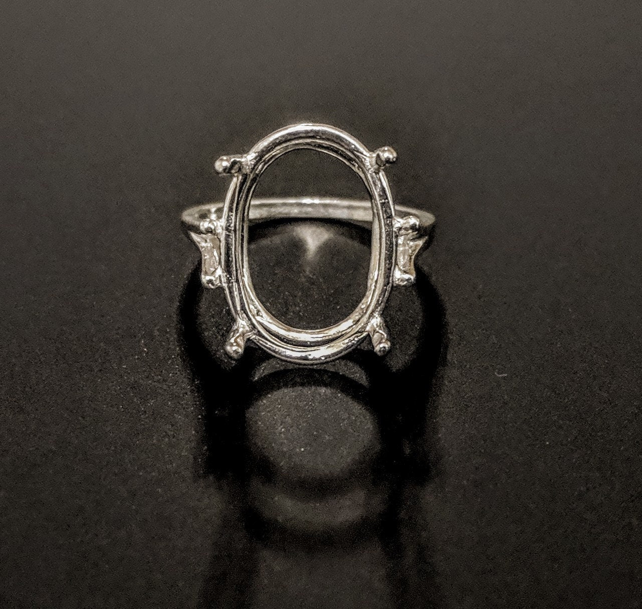 Sterling Silver or 14k Gold 7x5mm 20x15mm Oval Four Prong Ring Setting - Size 6, 7, 8 (163498/143498) - Perfect for Engagement Rings, Wedding Bands & Jewelry Making