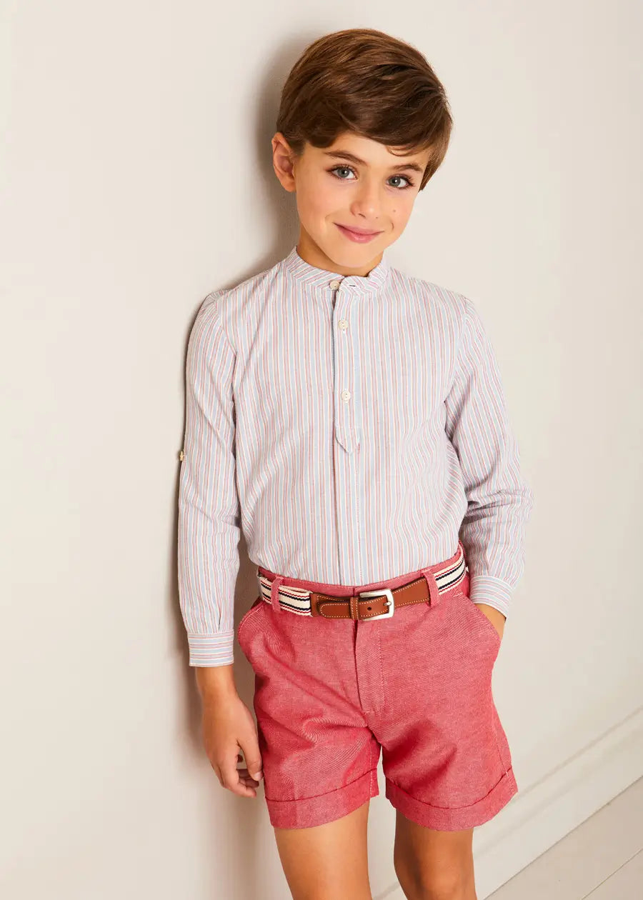 Beaufort Striped Linen Shirt for Boys | Classic Casual Wear for School, Playdates & Summer Outfits | Breathable & Stylish Kids' Clothing