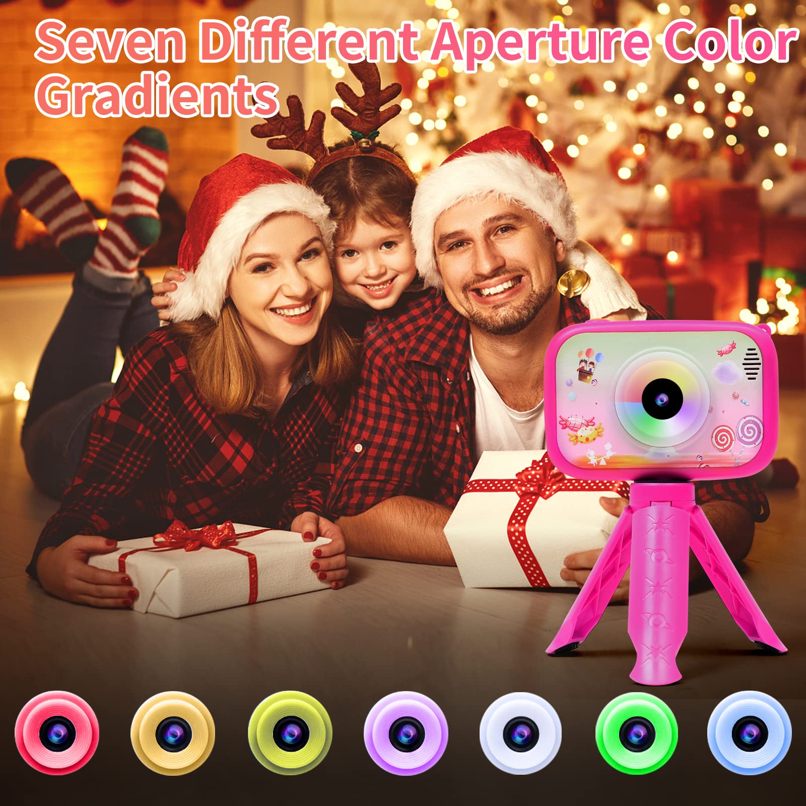 **40MP Kids Digital Camera with Time-Lapse & 1080P HD Video - Dual Selfie Camera for Girls & Boys Ages 3-12 - Includes 32GB SD Card & Reader - Perfect Christmas & Birthday Gift for Photography Fun, Travel & Family Moments**