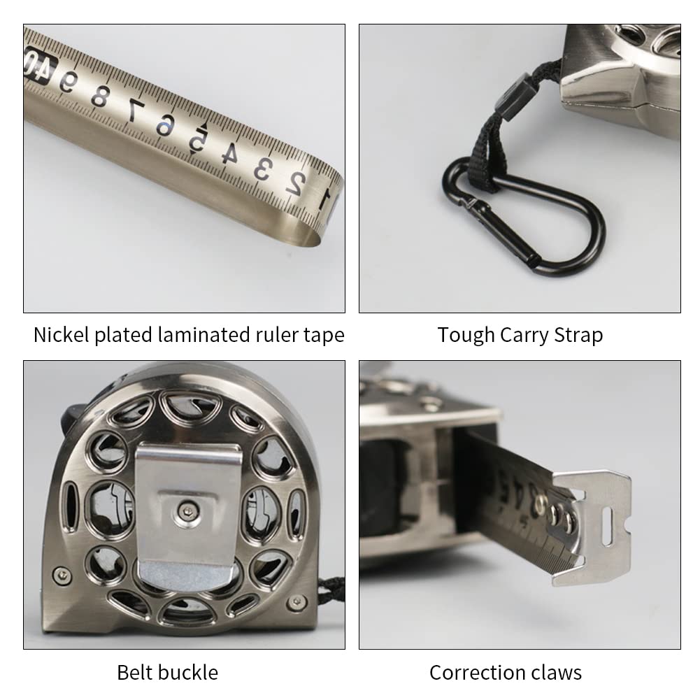 Premium 5M Auto-Lock Stainless Steel Tape Measure - Durable Hollow Metal Construction, Waterproof & Anti-Fall Design for Industrial & Home Use (Silver) | Perfect for Construction, DIY Projects, Carpentry & Home Renovations