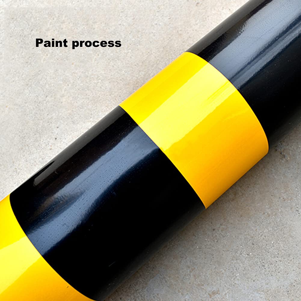 Heavy Duty Fixed Bollard Security Post - Reflective Parking Barrier for Driveway Safety - Durable & Easy to Install Bollard - Perfect for Parking Lots, Garages, and Commercial Properties