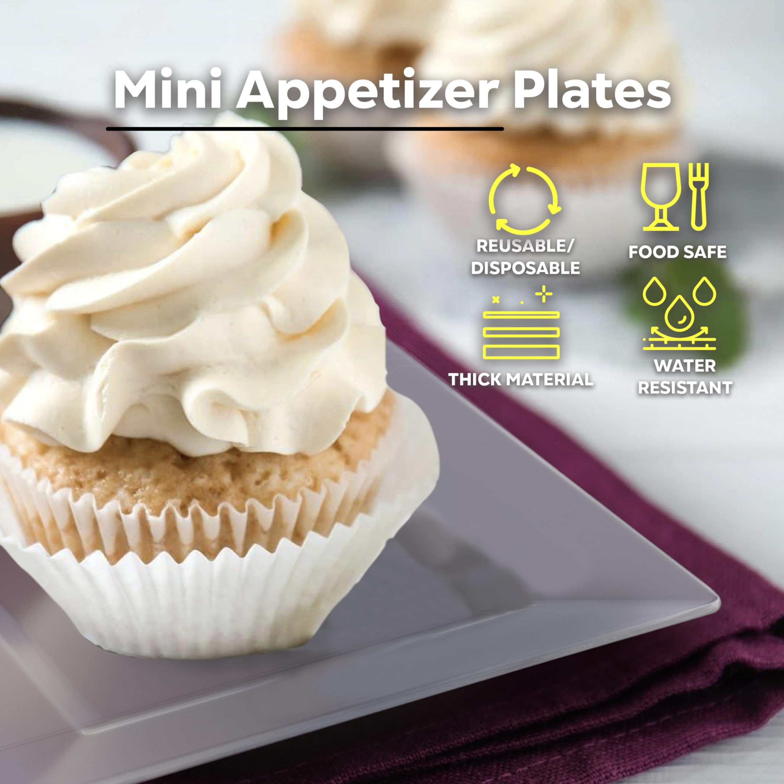 120 Pack 6.5 Inch Disposable Plastic Appetizer Plates - Crystal Clear Dessert Plates for Weddings, Birthdays, Parties - Elegant Stackable BPA-Free Tableware - Perfect for Cocktail Receptions, Buffets, and Formal Dining Events