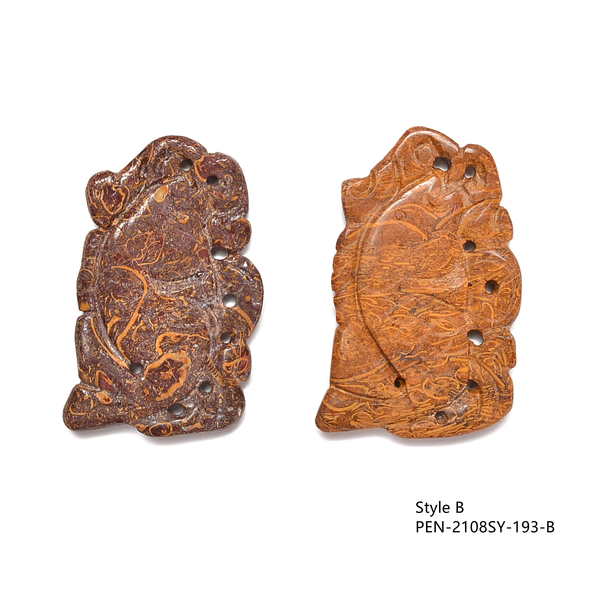 Hand Carved Fireworks Stone Pendant - 5 Unique Styles - Sold Individually - Perfect for Jewelry Making, Gifts & Spiritual Healing