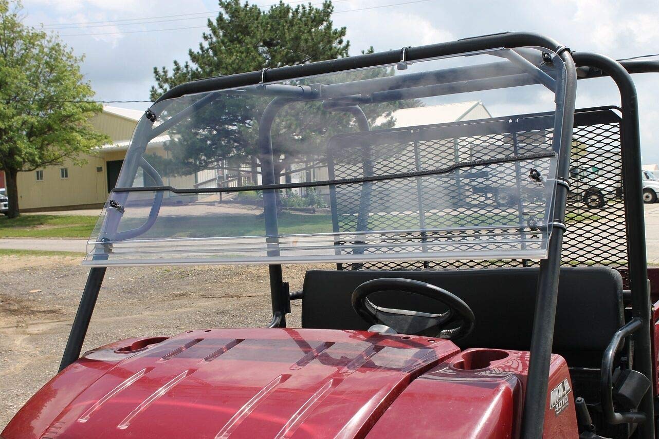 Kawasaki 4010/4000 (2009-2025) & 4010 Trans (2015-2025) Folding Windshield Replacement - Durable Polycarbonate Tractor Accessory for UV Protection & All-Weather Use
