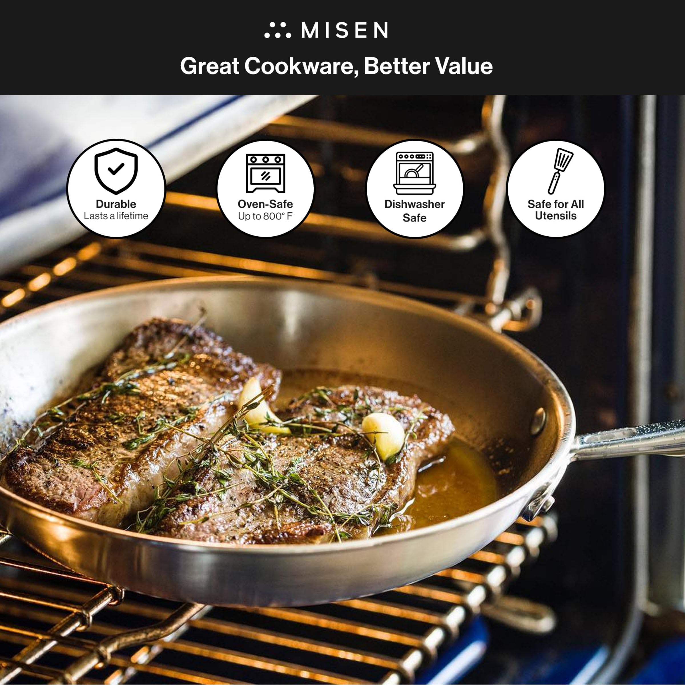 Misen 5-Ply Stainless Steel 8