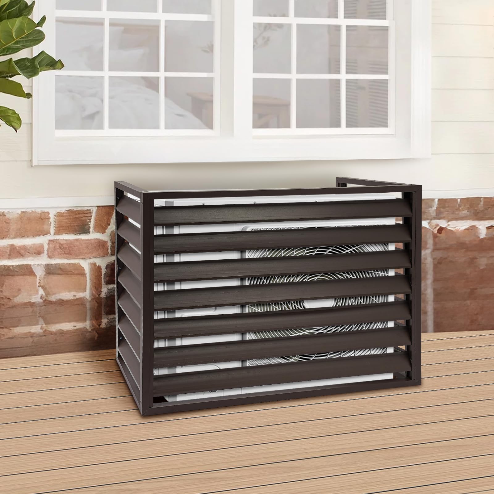 3-Panel Aluminum Alloy AC Unit Privacy Fence Cover - Conceal & Protect Outdoor Air Conditioner (43.31