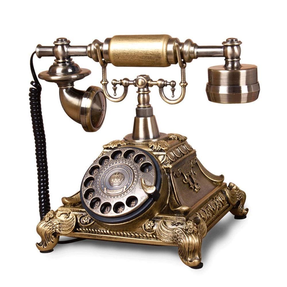 Vintage Retro Rotary Dial Landline Phone - Classic European Style Wired Telephone with Resin Body for Home, Office & School | Nostalgic Decor for Living Room, Study & Reception Areas